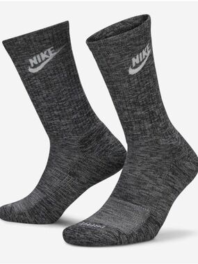 Nike Men’s Everyday Plus Crew Socks 2 Pack NWT Gray Cushioned Athletic Socks
